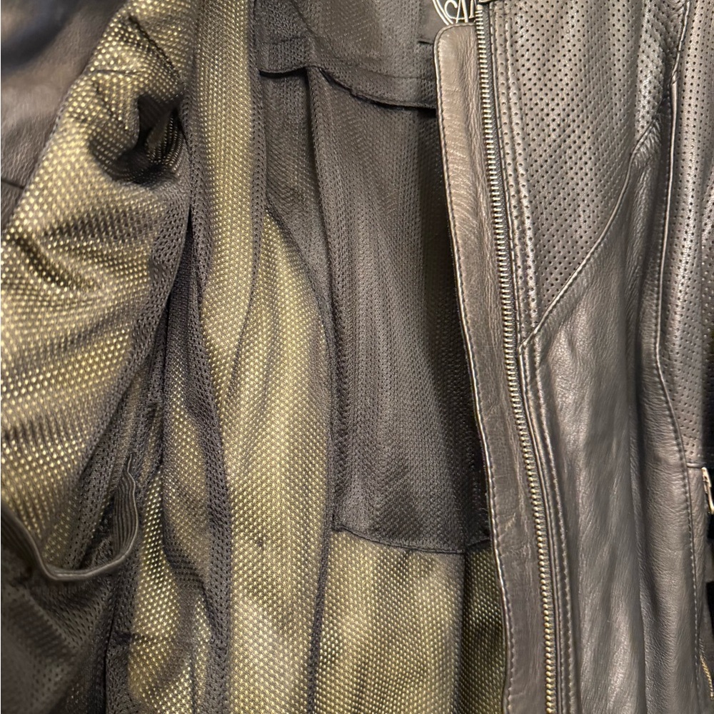 Black Arrow Motorcycle Black Leather Jacket - Picture 7 of 12